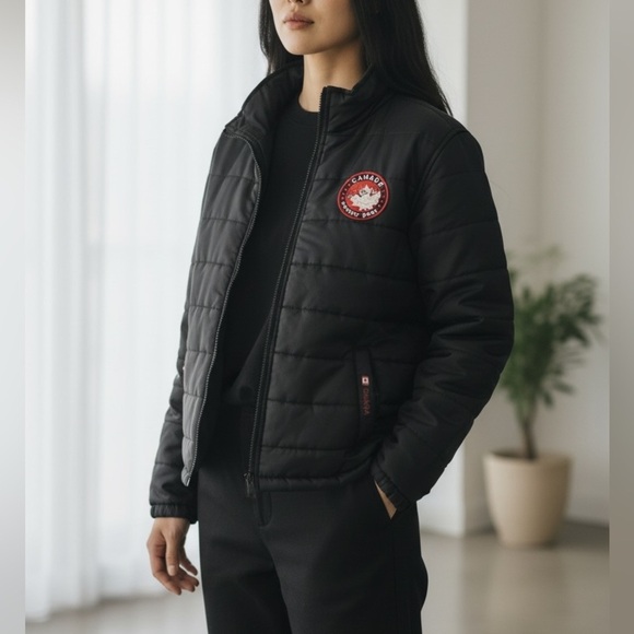 Canada Weathergear Jackets & Blazers - Black Puffer Boys 14–16 Fits Women’s S-M Feather Light Biker Moto Streetwear